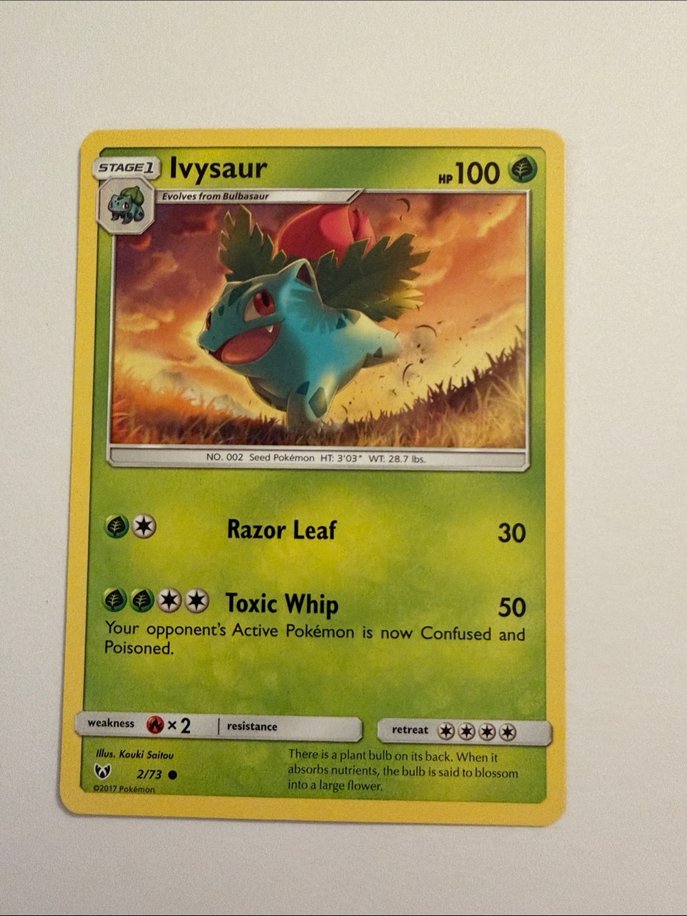 Vintage Pokemon Sun and Moon Shining Legends 02 Ivysaur